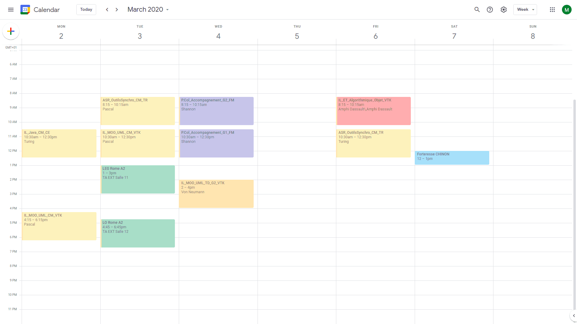 GoogleTimetable screenshot